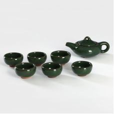 Ceramic tea ceremony set “Moonstone”, 7 items